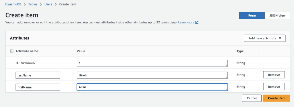 dynamodbaddItems2